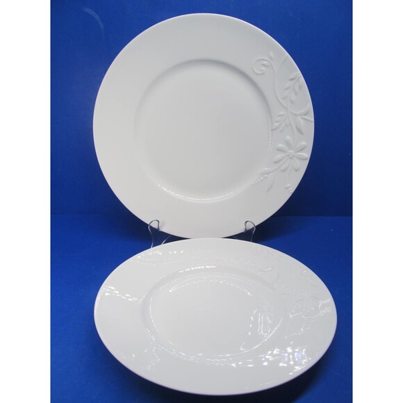 222 Fifth Romance White Bone China 11" Dinner Plate And 9" Salad Plate EUC - Picture 4 of 7